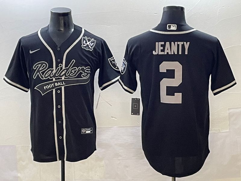 Men 2025 Oakland Raiders 2 Jeanty Black Joint Name Nike Limited NFL Jersey style 25